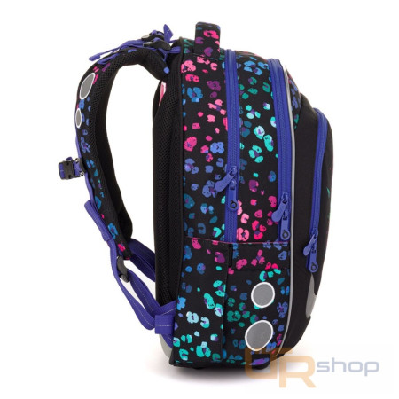 detail LORI 25074 školní batoh s neonovým leopardem
