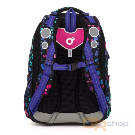 detail LORI 25074 školní batoh s neonovým leopardem