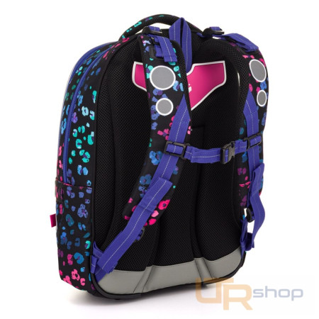 detail LORI 25074 školní batoh s neonovým leopardem