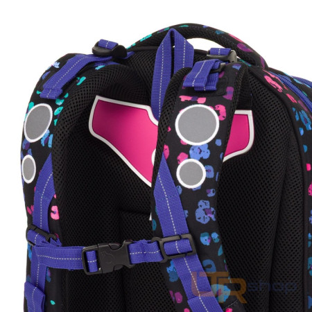 detail LORI 25074 školní batoh s neonovým leopardem
