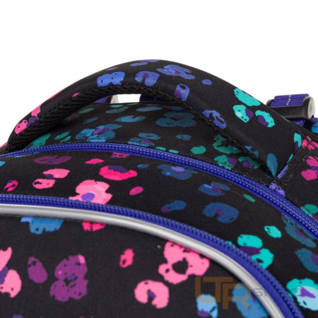 detail LORI 25074 školní batoh s neonovým leopardem