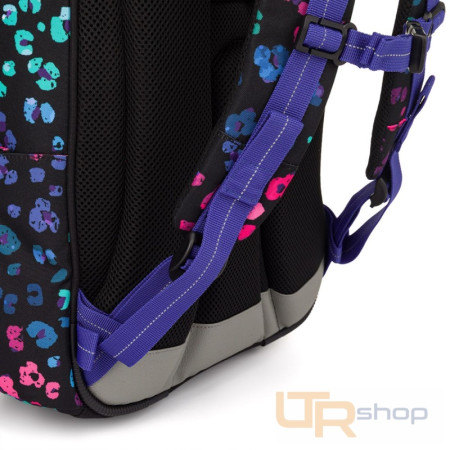 detail LORI 25074 školní batoh s neonovým leopardem