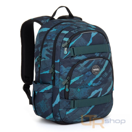 detail VIKI 25078 studentský batoh v modro-tyrkysovém designu Topgal