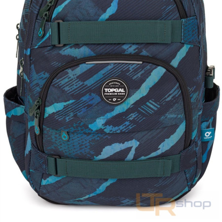 detail VIKI 25078 studentský batoh v modro-tyrkysovém designu Topgal
