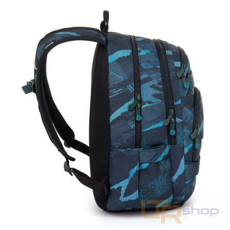detail VIKI 25078 studentský batoh v modro-tyrkysovém designu Topgal