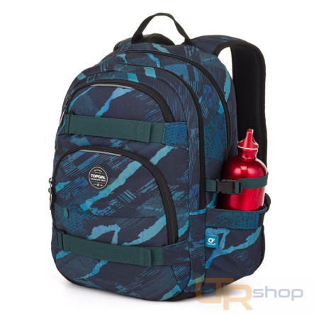 detail VIKI 25078 studentský batoh v modro-tyrkysovém designu Topgal