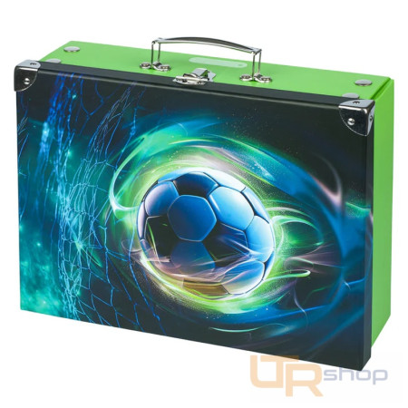 detail A-34116 skládací školní kufřík Fotbal Míč s kováním BAAGL
