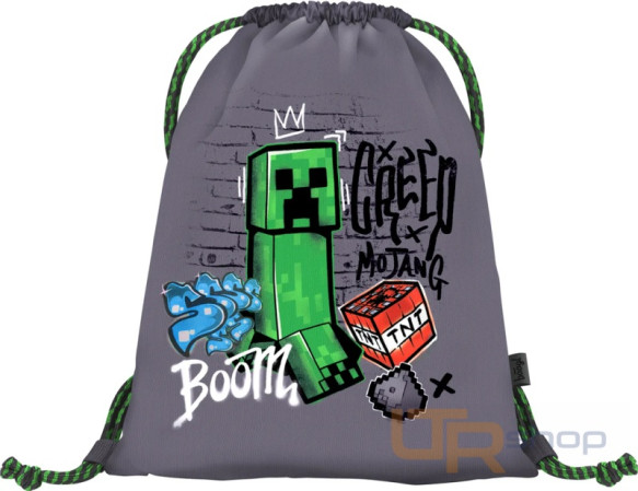 detail A-35389 sáček na tělocvik s oficiálním designem počítačové hry Minecraft. BAAGL